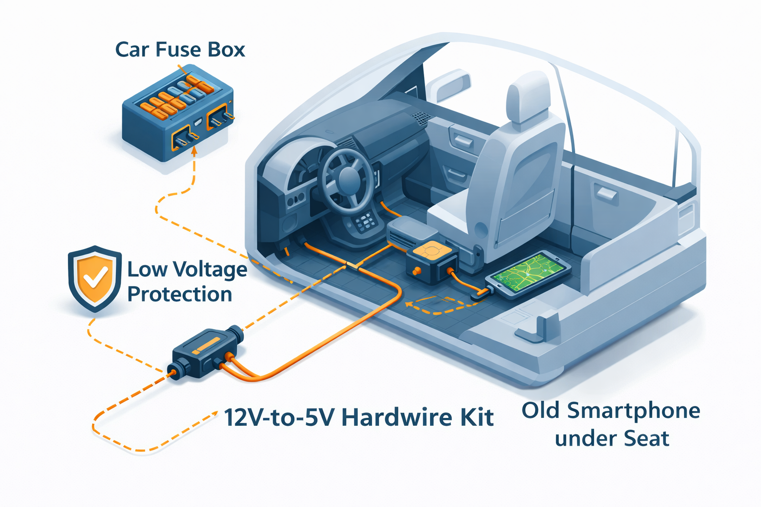 Jak zasilić stary telefon w aucie bez niszczenia akumulatora?